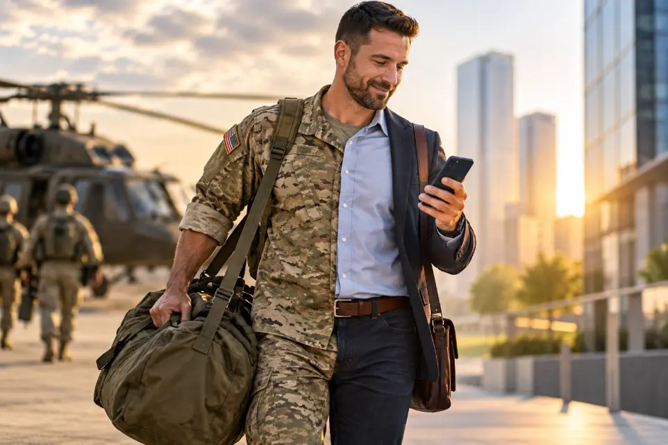 Service member transitioning to civilian life