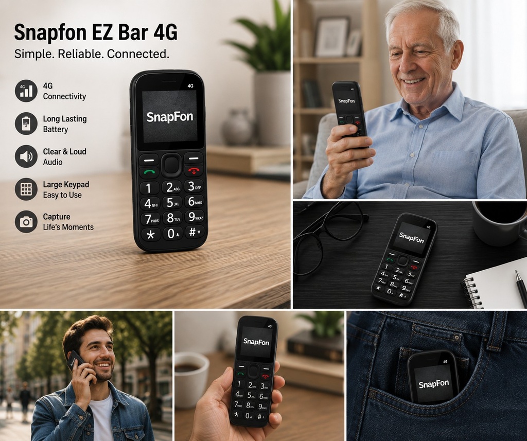 Snapfon EZ Bar 4G 4GB Black