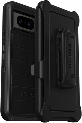 Otterbox Google Pixel 8 Defender Series Case - Black, Rugged & Durable, With Port Protection, Includes Holster Clip Kickstand
