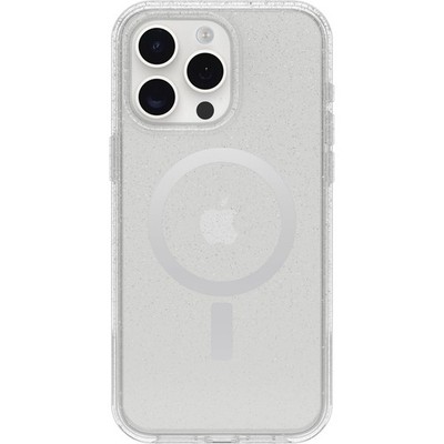 Otterbox Iphone 15 Pro Max (Only) Symmetry Series Clear Case - Stardust (Clear/Silver), Snaps To Magsafe, Ultra-Sleek, Raised Edges Protect Camera & Screen