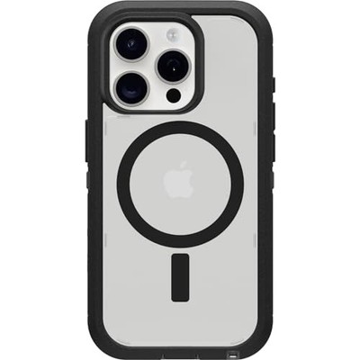 OtterBox iPhone 15 Pro Defender Series Xt Clear Case - Dark Side , Screenless, Rugged, Snaps To Magsafe, Lanyard Attachment