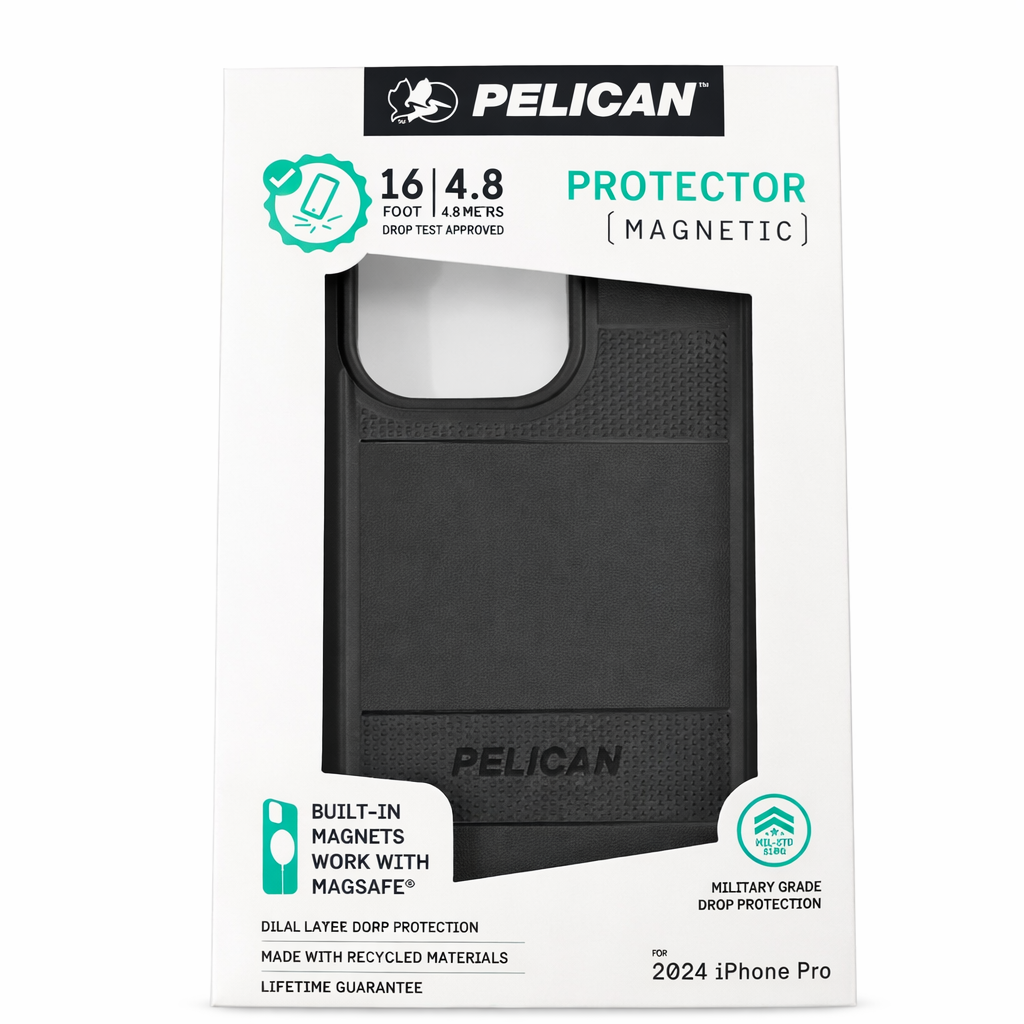 Pelican Protector Apple Iphone 16 Pro Magsafe Compatible Case - Black