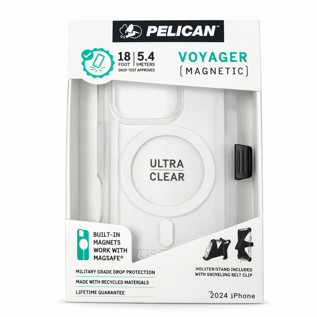 Pelican Voyager Apple Iphone 16 Magsafe Compatible Case And Holster - Clear