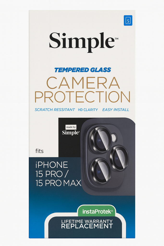 Simple Tempered Glass Camera Protection – iPhone 15 Pro / 15 Pro Max