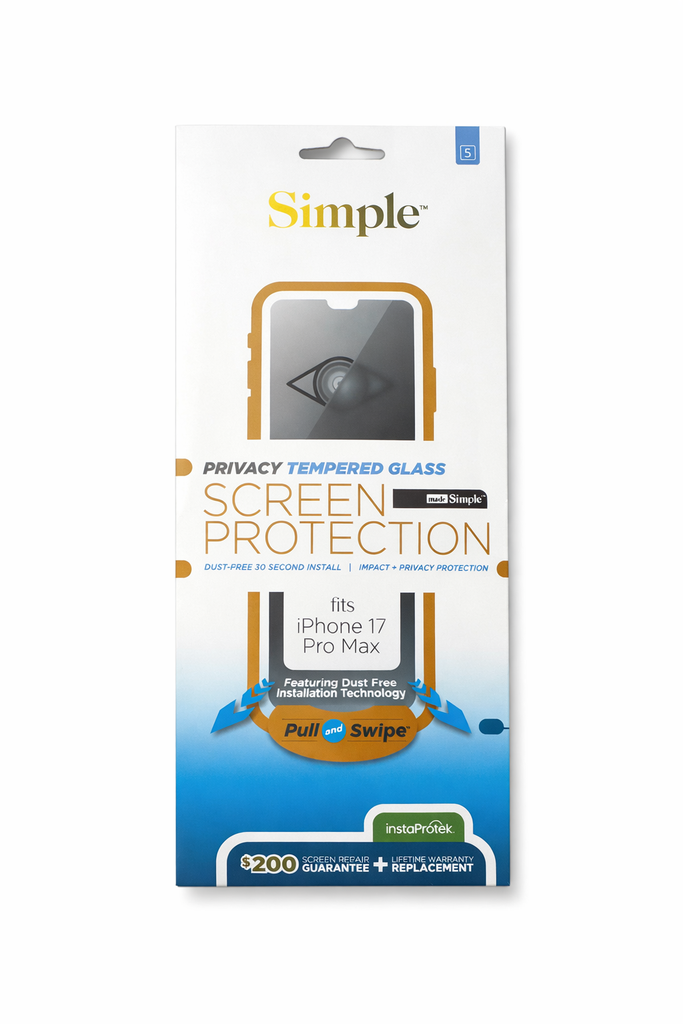 Simple Privacy Tempered Glass Screen Protector For iPhone 17 Pro Max