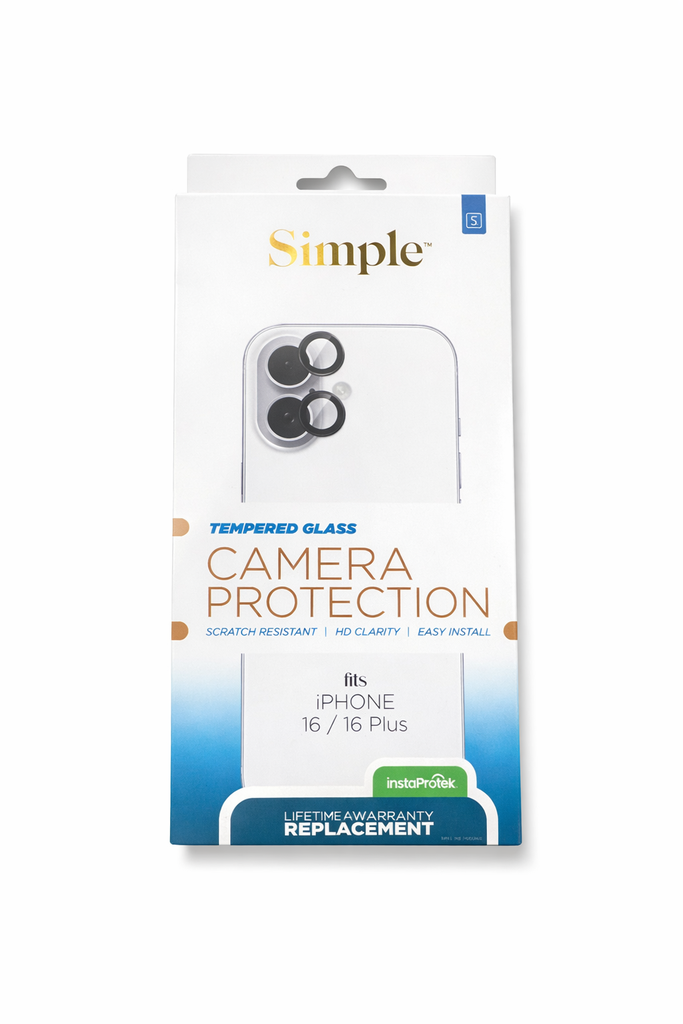 Simple Tempered Glass Camera Lens Protector For Iphone 16 / 16 Plus