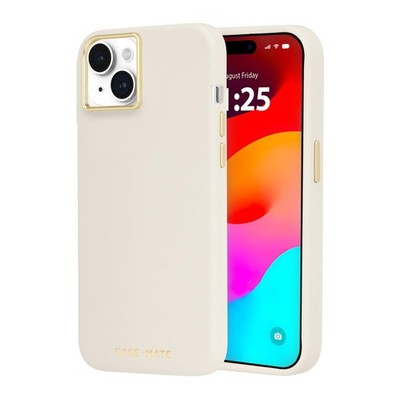 Case-Mate Iphone 15 Plus Case - Silicone Beige [12ft Drop Protection] [Compatible With Magsafe] Magnetic Cover With Soft Silicone Material For Iphone 15 Plus 6.7", Anti-Scratch, Shockproof, Slim