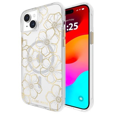 Case-Mate Iphone 15 Plus Case - Floral Gems [12ft Drop Protection] [Compatible With Magsafe] Magnetic Cover With Sparkly Rhinestones For Iphone 15 Plus 6.7", Anti-Scratch, Shockproof, Slim Fit
