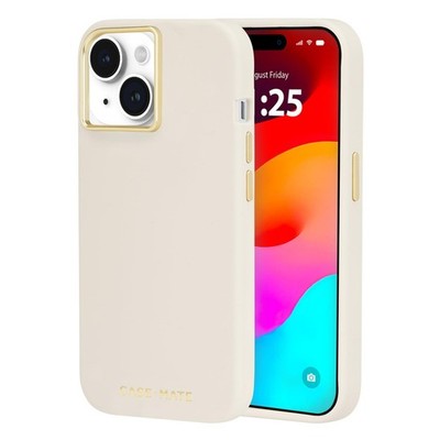 Case-Mate Iphone 15 Case - Silicone Beige [12ft Drop Protection] [Compatible With Magsafe] Magnetic Cover With Soft Silicone Material For Iphone 15 6.1", Anti-Scratch, Shock Absorbent Material