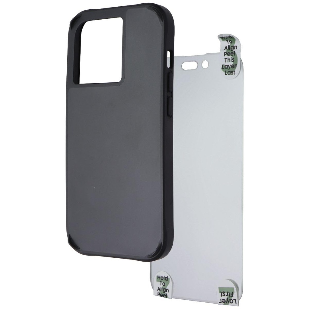 Case-Mate [3 In 1 Protection Pack - Iphone 14 Pro Case (Tough Black), Tempered Glass & Lens Protector-15ft Drop Protection, Compatible With Magsafe & Wireless Charging - Shockproof Anti Yellowing