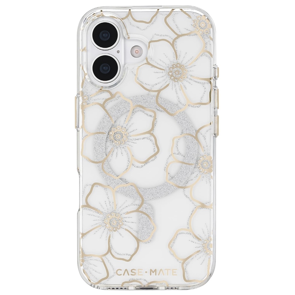 Case-Mate Iphone 17 Case [Compatible With Magsafe] - Sparkly Floral Phone Case With 12ft Drop Protection - Premium Magnetic Cover For Iphone 17 - Floral Gems