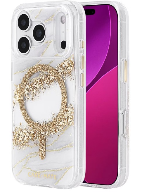 Case-Mate Iphone 17 Pro Case [Compatible With Magsafe] - Stylish Marble Phone Case With 12ft Drop Protection - Premium Magnetic Cover For Iphone 17 Pro - Karat Granite