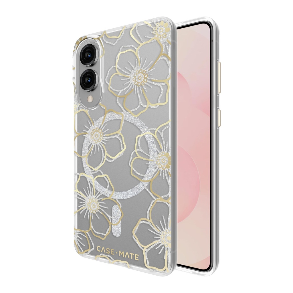 Case-Mate Samsung Galaxy S25 Edge Case [Magnetic And Wireless Charging] - Sparkly Floral Phone Cover With 12ft Drop Protection - Premium Phone Cover For Samsung Galaxy S25 Edge - Floral Gems