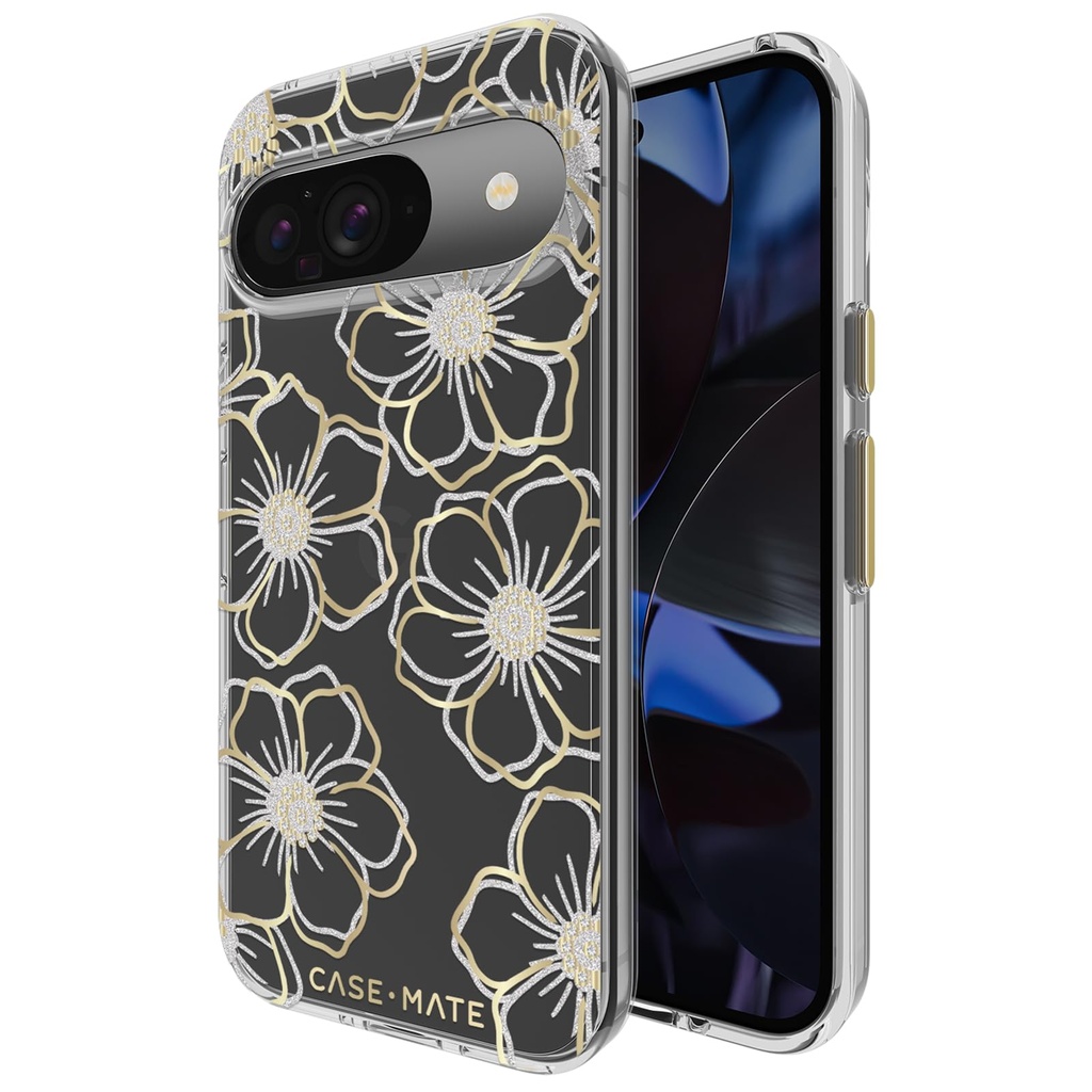 Case-Mate Google Pixel 9/9 Pro Case Floral Gems Phone Google Pixel 2024 Series - Sparkly Rhinestones Cover - Shockproof, Anti Scratch