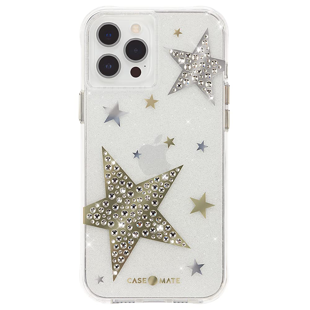 Case-Mate Sheer Superstar Case Apple Iphone 12/12 Pro Case Glitter [Shockproof Phone Case | Shimmering Stars Design | Anti-Scratch | Drop Protection Up To 3 M | Padded Corners ]
