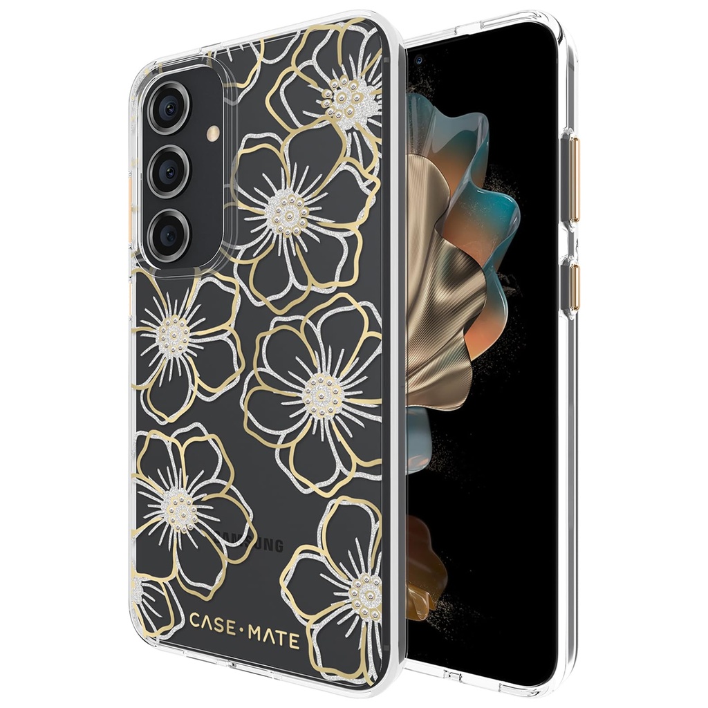 Case-Mate Samsung Galaxy S24 Plus Case [6.7"] [12ft Drop Protection] [Wireless Charging] Floral Gems Phone Case For Samsung Galaxy S24 Plus - Cute Bling Sparkle Cover W/Anti-Scratch Tech, Slim Fit
