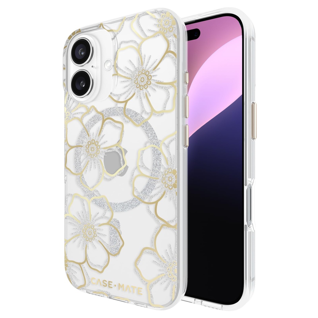 Case-Mate iPhone 16 Case - Sparkly Floral Case