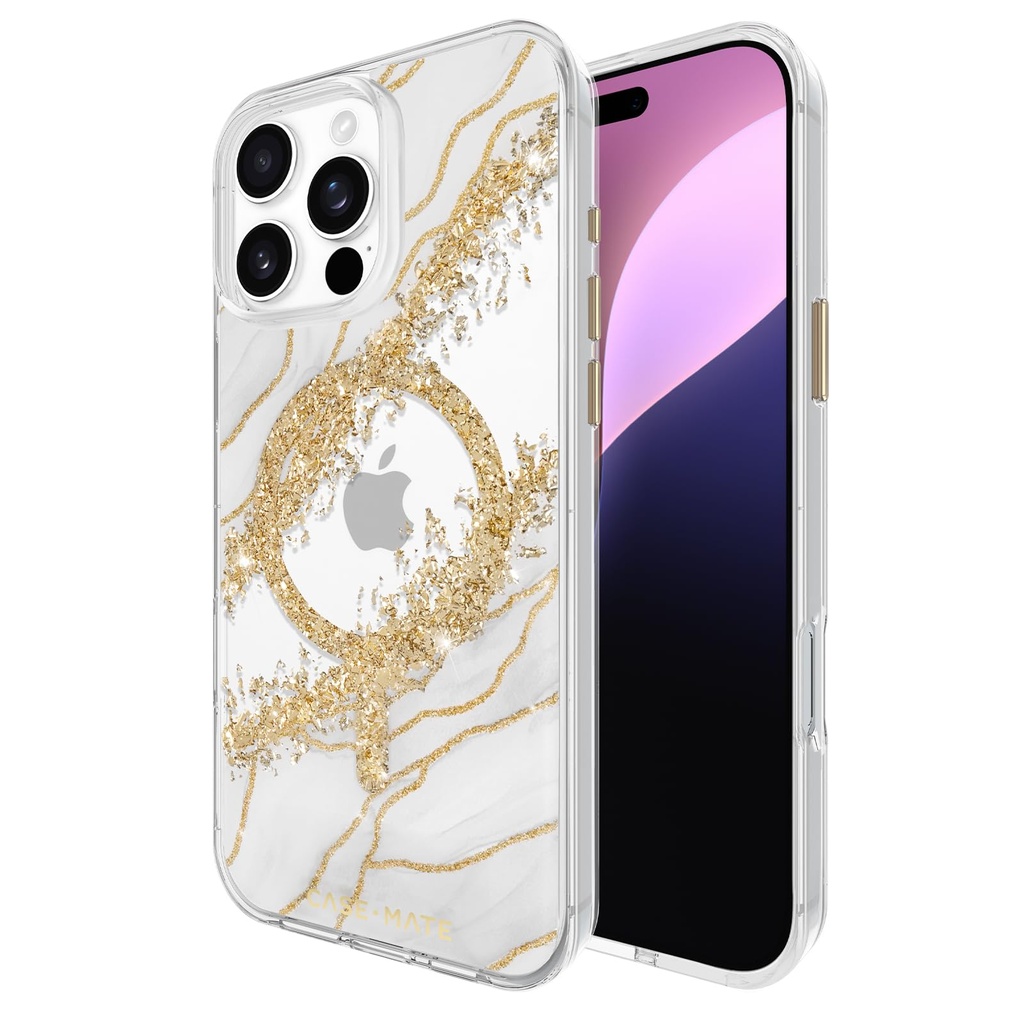 Case-Mate Iphone 16 Pro Max Case [Compatible With Magsafe] - Stylish Marble Phone Case With 12ft Drop Protection - Premium Magnetic Cover For Iphone 16 Pro Max - Karat Granite