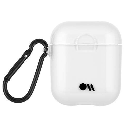 Case-Mate - Airpods Case - Clear - Compatible Apple Airpods Series 1 & 2 - Clear W/Black Carabineer, One Size
