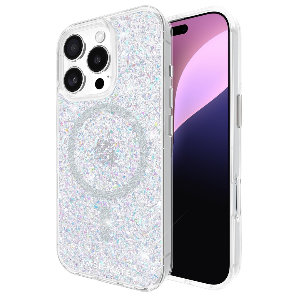 Case-Mate Iphone 16 Pro Case [Compatible With Magsafe] - Stylish Sparkly Phone Case With 12ft Drop Protection - Premium Magnetic Cover For Iphone 16 Pro - Twinkle Disco
