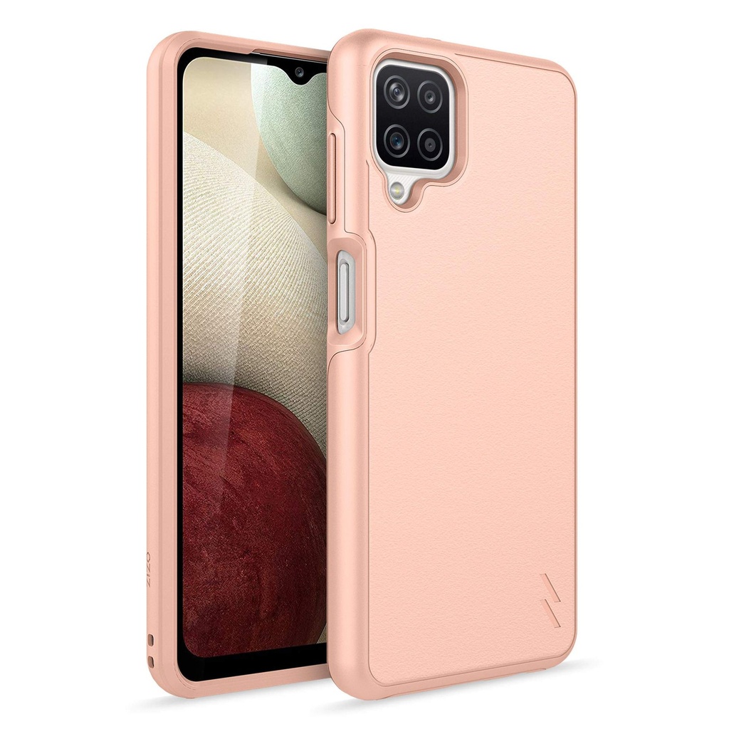 Zizo Realm Series For Galaxy A12 Case - Sleek Modern Protection - Rose Gold