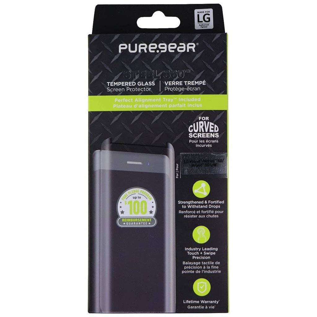 PureGear Steel 360 Tempered Glass Protector For Lg Velvet 5g / Velvet 5g Uw