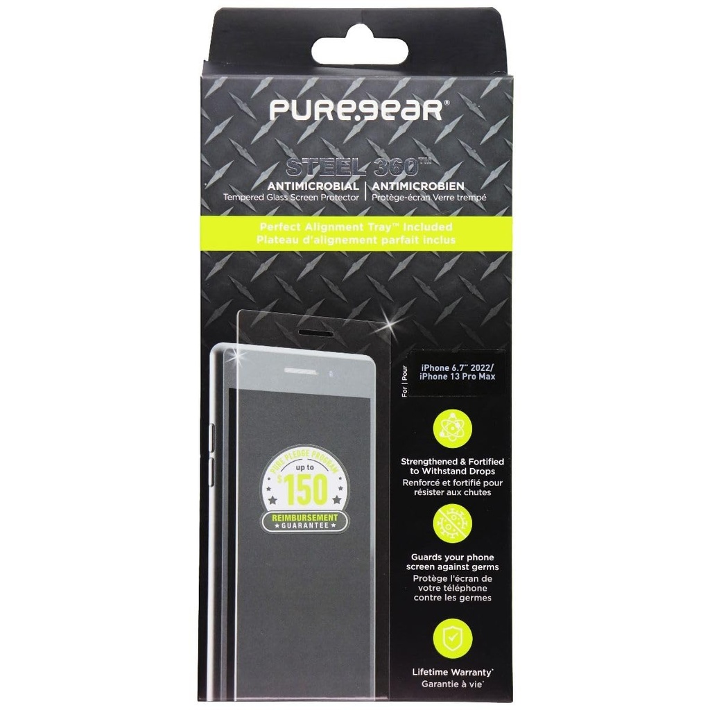 Puregear Steel 360 Screen Protector For Iphone 14 Plus & 13 Pro Max