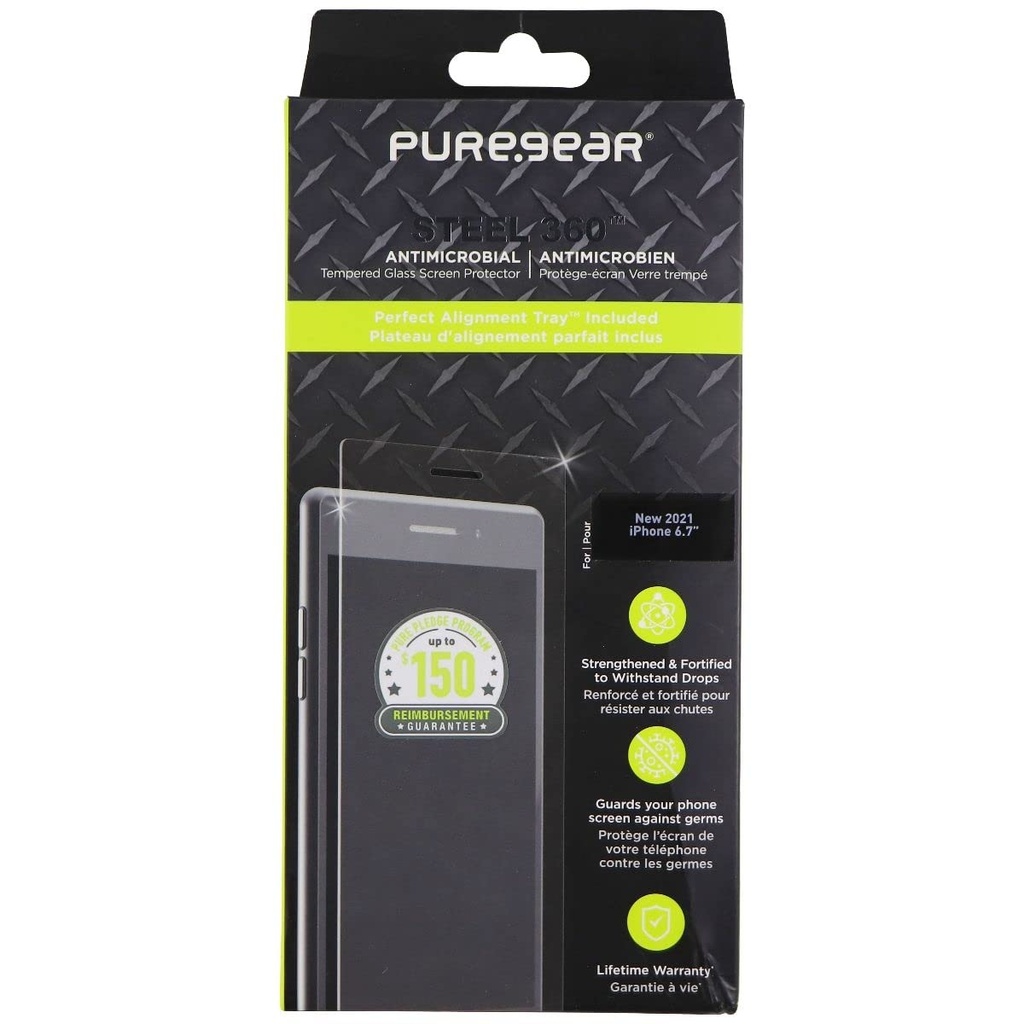 Puregear Steel 360 Tempered Glass Protector For Apple Iphone 13 Pro Max - Clear