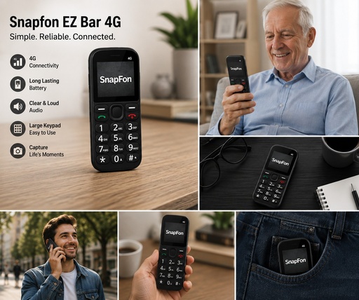 [SNP.EZ4G.4.BK.N.L.TMB.FF.0.0.2] Snapfon EZ Bar 4G 4GB Black