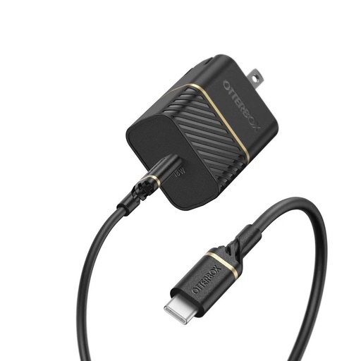 [840104218938] Otterbox Usb-C To Usb-C Fast Charge Wall Charging Kit 18w - Black Shimmer