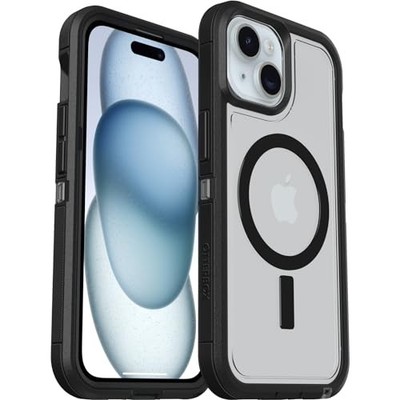 [840304737024] Otterbox Iphone 16e, 15, 14, & 13 Defender Series Xt Clear Case - Dark Side (Black/Clear), Screenless, Rugged , Snaps To Magsafe, Lanyard Attachment (Ships In Polybag)