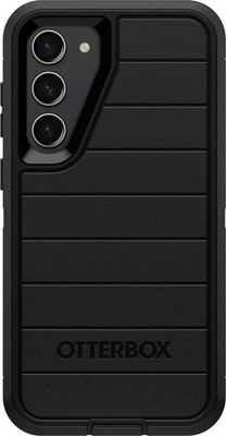 [840304714377] Otterbox Galaxy S23+ (Only) - Defender Series Case - Black, Rugged & Durable - With Port Protection - Case Only - Microbial Defense Protection - Non-Retail Packaging