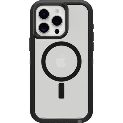 [840304736829] Otterbox Iphone 15 Pro Max (Only) Defender Series Xt Clear Case - Dark Side (Black/Clear), Screenless, Rugged, Snaps To Magsafe, Lanyard Attachment