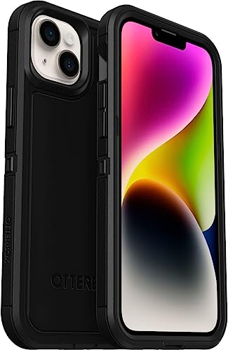 [840262379878] Otterbox Iphone 14 & Iphone 13 (Only) - Defender Series Case - Black - Rugged & Durable - With Port Protection - Case Only - Non-Retail Packaging
