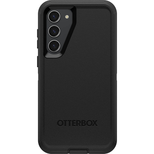 [840304712090] Otterbox Galaxy S23+ Defender Series Case - Black, Rugged & Durable, With Port Protection, Includes Holster Clip Kickstand