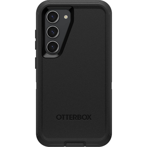 [840304712182] Otterbox Galaxy S23 Defender Series Case - Black, Rugged & Durable, With Port Protection, Includes Holster Clip Kickstand
