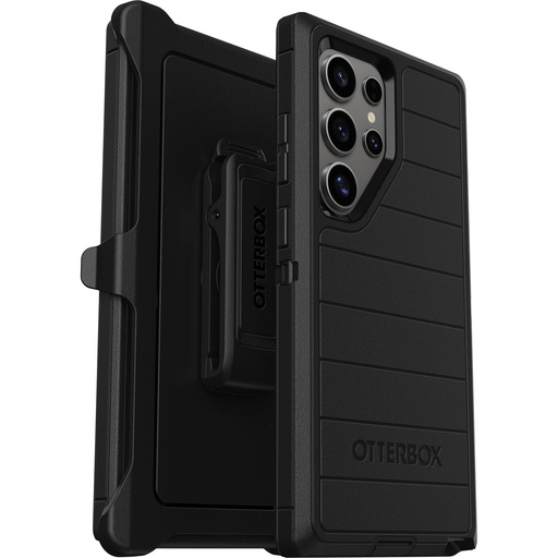 [840304752065] Otterbox Samsung Galaxy S24 Ultra Defender Series Pro Case - Black, Rugged & Durable, With Port Protection, Includes Holster Clip Kickstand
