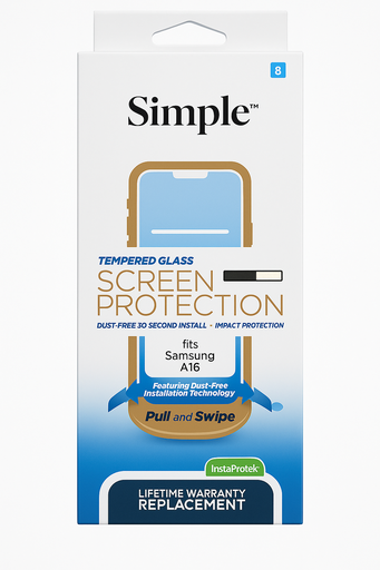 [810135815949] Simple Tempered Glass Screen Protector For Samsung A16 – Dust-Free 30-Second Install