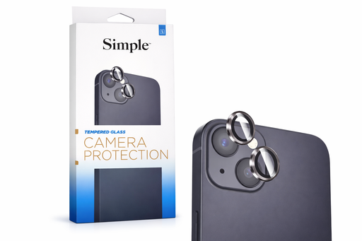 [810135810500] Simple Tempered Glass Camera Lens Protector For Iphone 15 / 15 Plus