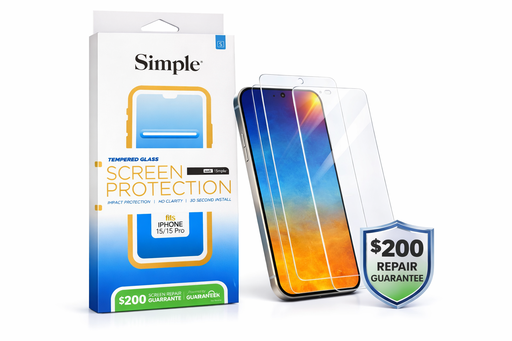 [810135810050] Simple Tempered Glass Screen Protector For Iphone 15 / 15 Pro