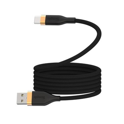 [810135813211] Simple - Automatic Magnetic Cable Management Usb-A To Usb-C Cord - 6ft - Black