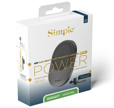 [814238029616] Simple Magnetic Magsafe Car Vent Charger