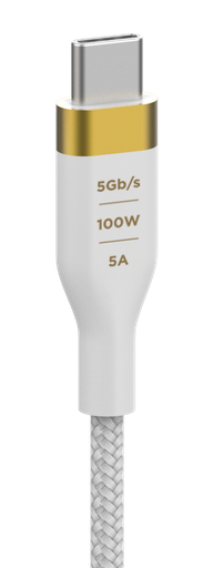 [810135810944] Simple 6 Ft - (Usb 3.2 - 5amp) Usb-C Cable With Usb-C Connector, Tough-Knit Braided Usb-C Cord, White