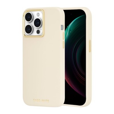 [840171728965] Case-Mate Iphone 15 Pro Case - Silicone Beige [12ft Drop Protection] [Compatible With Magsafe] Magnetic Cover With Soft Silicone Material For Iphone 15 Pro 6.1", Anti-Scratch, Shockproof, Slim