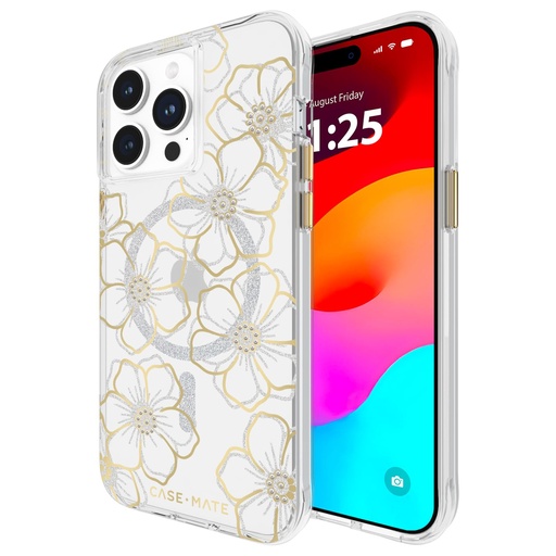 [840171729634] Case-Mate Iphone 15 Pro Max Case - Floral Gems [12ft Drop Protection] [Compatible With Magsafe] Magnetic Cover With Sparkly Rhinestones For Iphone 15 Pro Max 6.7", Anti-Scratch, Shockproof, Slim