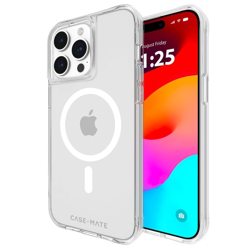 [840171729719] Case-Mate Tough Iphone 15 Pro Max Case - Clear [12ft Drop Protection] [Compatible With Magsafe] Magnetic Phone Case For Iphone 15 Pro Max 6.7", Shockproof Cover With Anti Yellowing, Anti Scratch Tech