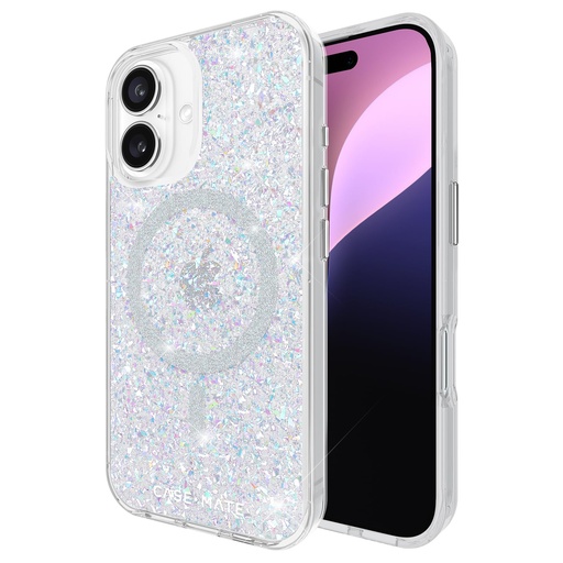 [840171740189] Case-Mate Iphone 16 Case [Compatible With Magsafe] - Stylish Sparkly Phone Case With 12ft Drop Protection - Premium Magnetic Cover For Iphone 16 - Twinkle Disco