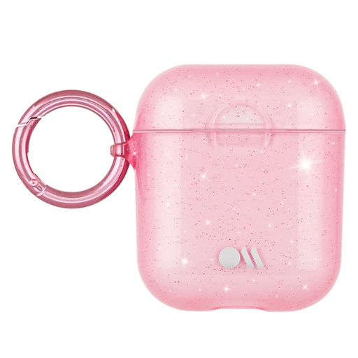 [846127184540] Case-Mate Protective Airpod Case Cover, Soft Silicone Cover With Keychain Ring For Men And Women, Compatible With Airpods Series 1 & 2, Front Led Visible - Crystal Blush