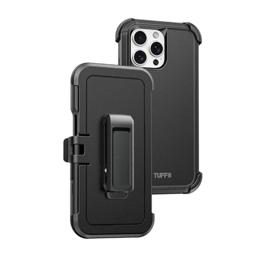 [883672047500] Lbt Tuff8 Impact+ 14 Foot Military Drop-Tested Protective Triple-Layer Case With Holster Compatible With Iphone 16 Pro Max Black