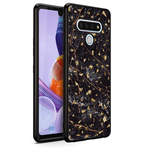 [888488325491] Zizo Refine Series For Lg Stylo 6 Case - Thin Glitter Design - Black Marble